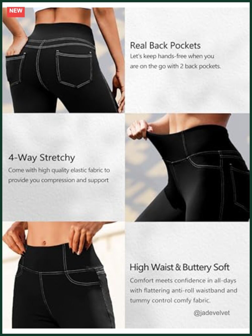 High Waisted Capri Yoga Pants with Back Pockets - Picture 3 of 6
